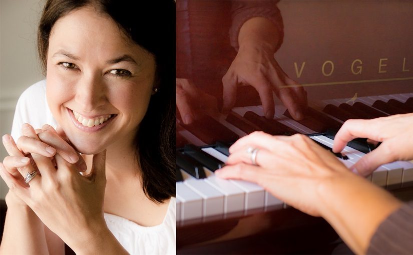 Woman, person playing piano